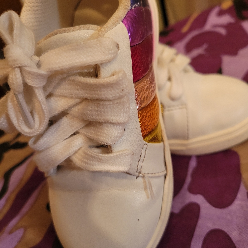 KURT GEIGER LONDON Colorful Striped Kids Sneakers - Picture 7 of 8